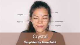  Presentation with clogged - PPT theme featuring skin care problems asian woman with skincare conditions - oily forehead dry lips redness around nose clogged pores blackheads winter beauty therapy background and a coral colored foreground