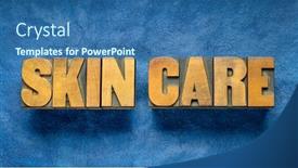  Presentation with dermatology - Slide deck with skin-care-word-abstract background and a ocean colored foreground