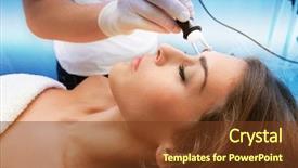  Presentation with medical spa - Colorful theme enhanced with cell therapy - woman face treatment in medical backdrop and a tawny brown colored foreground