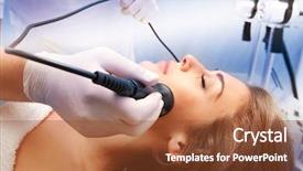  Presentation with medical spa - PPT theme having treatment in medical spa center background and a tawny brown colored foreground