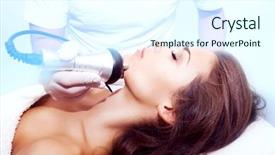  Presentation with medical spa - Colorful slides enhanced with cell therapy - woman face treatment in medical backdrop and a cool aqua colored foreground