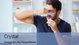  Presentation with mental healing - Cool new slides with profile patients - young man recovering healing backdrop and a teal colored foreground