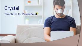  Presentation with wound healing first aid - Colorful PPT layouts enhanced with skin tumor - young man recovering healing backdrop and a mint green colored foreground