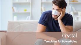  Presentation with skin surgery - PPT layouts with skin tumor - young man recovering healing background and a coral colored foreground