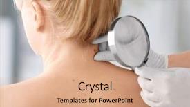 Presentation with melanoma - Amazing presentation theme having melanoma - dermatologist examining birthmark of patient backdrop and a coral colored foreground