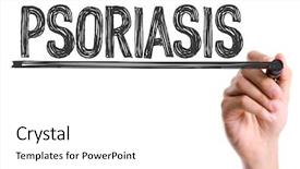  Presentation with psoriasis - Beautiful slide deck featuring skin disorders - hand with marker writing backdrop and a white colored foreground