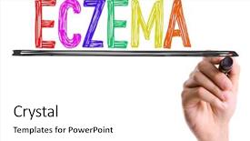  Presentation with marker - Audience pleasing slide set consisting of skin disorders - hand with marker writing backdrop and a white colored foreground