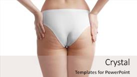  Presentation with skin - Cool new slide deck with skin disorders - woman with cellulite on buttocks backdrop and a soft green colored foreground