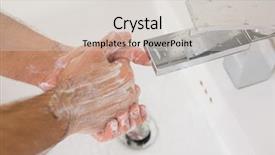  Presentation with drain - PPT layouts having skin drain - close up of washing hands background and a lemonade colored foreground