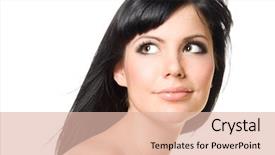  Presentation with beautiful young woman getting face - Slide deck having skin face - beautiful young woman background and a lemonade colored foreground