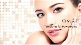  Presentation with abstract circles - Presentation theme enhanced with skin face - pretty woman against an abstract background and a lemonade colored foreground