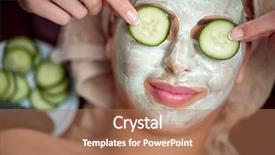  Presentation with skin - Slides having skin face and cucumber background and a coral colored foreground