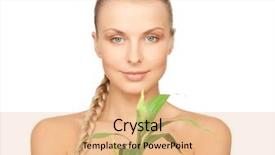  Presentation with sprout - Beautiful PPT theme featuring skin graft - closeup picture of woman backdrop and a coral colored foreground