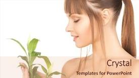  Presentation with sprout - Slide deck consisting of skin graft - closeup picture of woman background and a  colored foreground