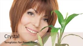  Presentation with sprout - Slide deck consisting of skin graft - closeup picture of woman background and a  colored foreground