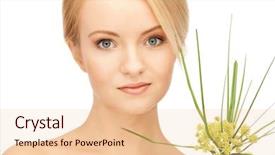  Presentation with sprout - Slides featuring skin graft - closeup picture of woman background and a  colored foreground