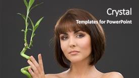  Presentation with civil engineering related to bamboo - Beautiful PPT theme featuring skin graft - picture of lovely brunette backdrop and a  colored foreground
