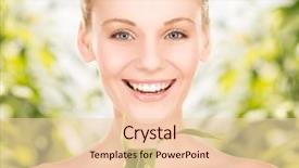  Presentation with sprout - Colorful presentation theme enhanced with skin graft - picture of woman with sprout backdrop and a  colored foreground