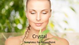  Presentation with sprout - Colorful presentation design enhanced with skin graft - picture of woman with sprout backdrop and a coral colored foreground