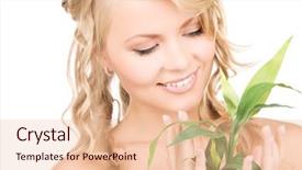  Presentation with sprout - Beautiful theme featuring skin graft - picture of woman with sprout backdrop and a  colored foreground