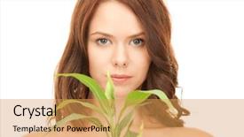  Presentation with white gold picture of wedding - Audience pleasing presentation consisting of skin graft - picture of woman with sprout backdrop and a  colored foreground