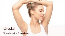  Presentation with black women beautiful woman - Colorful theme enhanced with skin health - beautiful young woman with depilated backdrop and a lemonade colored foreground