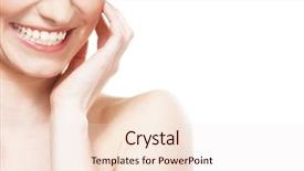  Presentation with skin health - Amazing presentation design having skin health - portrait of young attractive woman backdrop and a  colored foreground