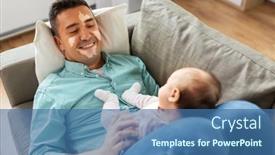  Presentation with family health - Presentation theme consisting of skin-health-family-and-fatherhood background and a ocean colored foreground