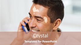  Presentation with technology health - Presentation theme enhanced with skin-health-technology-and-communication background and a coral colored foreground