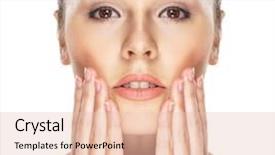  Presentation with group of three young girl - PPT layouts featuring skin human - portrait of young surprised girl background and a lemonade colored foreground