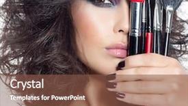  Presentation with brushes makeup - Beautiful PPT layouts featuring skin makeup eyes hands nails backdrop and a  colored foreground