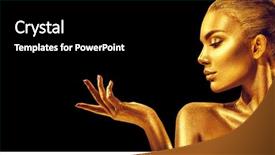  Presentation with black girl - Beautiful presentation theme featuring skin metallic glance fashion art backdrop and a black colored foreground