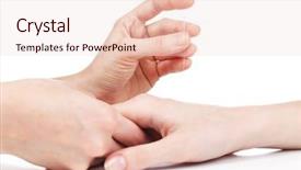  Presentation with acupuncture - PPT theme featuring skin needling - acupuncture on hand close up background and a lemonade colored foreground