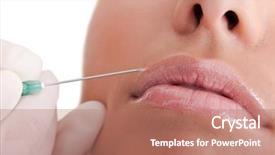  Presentation with collagen - Beautiful slide deck featuring skin needling - close up - young woman backdrop and a coral colored foreground