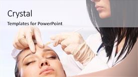  Presentation with injection - Amazing slide set having skin needling - cosmetic medicine injection backdrop and a sky blue colored foreground