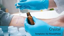  Presentation with find - PPT layouts with skin prick allergy to find background and a teal colored foreground