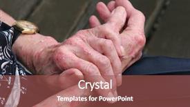  Presentation with psoriasis - Presentation theme enhanced with skin rash - extreme psoriasis on the hands background and a red colored foreground