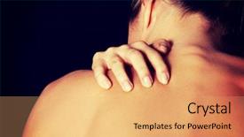  Presentation with woman nude erotic - Presentation theme consisting of skin rash - nude topless woman scratching her background and a coral colored foreground