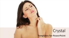  Presentation with psychosocial self esteem - PPT theme consisting of skin rash - young beautiful woman scraching her background and a coral colored foreground