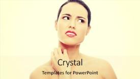  Presentation with young sing woman singing young - PPT layouts featuring skin rash - young beautiful woman scraching her background and a blonde colored foreground