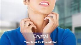  Presentation with self - Colorful presentation theme enhanced with skin rash - young beautiful woman scratching her backdrop and a ocean colored foreground