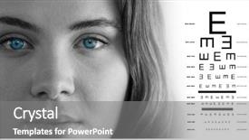  Presentation with anatomy of the eye - Amazing slide set having skin sense - eye test against portrait backdrop and a  colored foreground