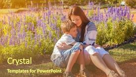  Presentation with indian mother son - PPT theme featuring skin sense - mother and son background and a tawny brown colored foreground