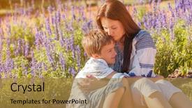  Presentation with indian mother son - Audience pleasing PPT theme consisting of skin sense - mother with son backdrop and a gold colored foreground