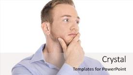  Presentation with sonar blue modern ship radar - Colorful slide deck enhanced with skin sense - pensive and unhappy isolated young backdrop and a  colored foreground