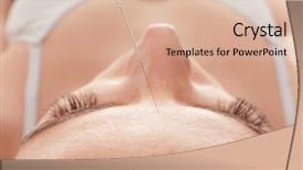  Presentation with acupuncture - Beautiful theme featuring skin system - therapy of female head backdrop and a lemonade colored foreground
