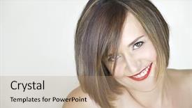  Presentation with clean lines - Cool new PPT theme with skin texture with clean pore backdrop and a coral colored foreground