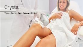  Presentation with skin - Amazing theme having skin-tightening-on-a-woman backdrop and a light gray colored foreground