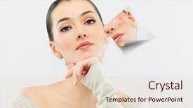  Presentation with treatment - Audience pleasing slide deck consisting of skin treatment - beauty girl on the grey backdrop and a lemonade colored foreground