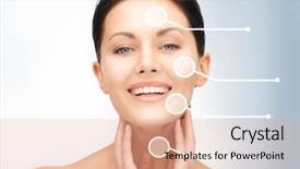  Presentation with bright - Cool new slides with skin treatment - bright closeup portrait picture backdrop and a coral colored foreground